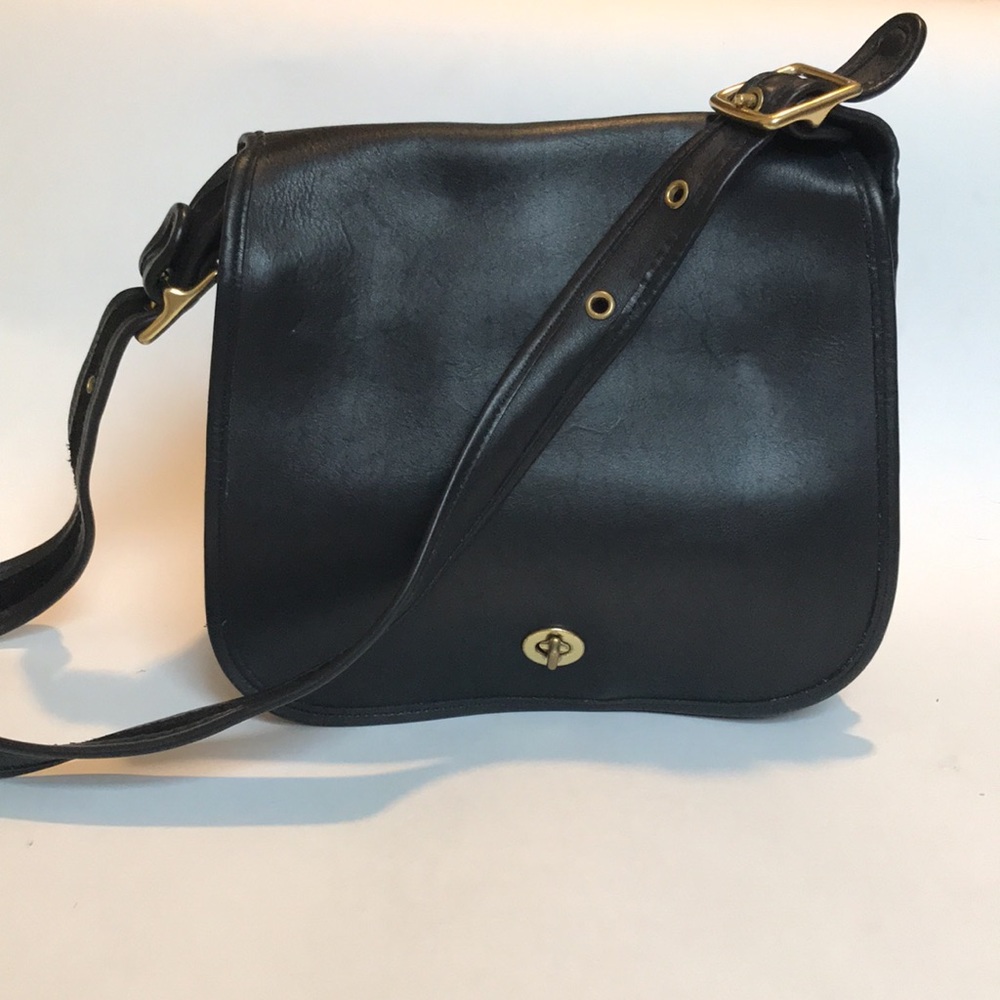 Vintage Coach Legacy Leather Black Stewardess  Bag DO N-9525